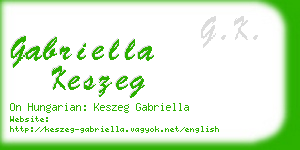 gabriella keszeg business card